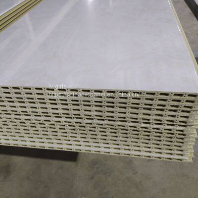 Bamboo Wood Fiber Integrated Wallboard PVC Panel Decorative Board Made in China photo-4