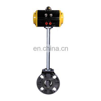 Extended Stem Spring Returned Pneumatic UPVC Butterfly Valve Air Actuated Butterfly Valve EPDM Seat