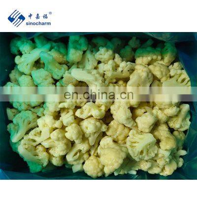 Sinocharm BRC A Approved 4-6CM IQF Cauliflower Floret cut Frozen Cauliflower