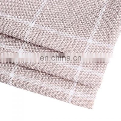 Stock yarn dyed weave suit garments fabric cotton linen plaid  blend fabric