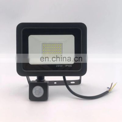 10W 20W 30W 50W 100W Induction With Adjustable PIR Sensor Aluminum Outdoor Reflector Floodlight