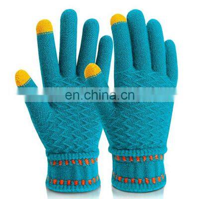 Chic Women Winter Warm Gloves Unisex Knit Touchscreen Gloves Smart Phone Glove Fashion Acrylic/Conductive Fiber