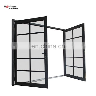 Superhouse Waterproof Exterior Door  Aluminium Double French  Door  with Grids