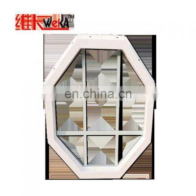 2021 design  PVC around fixed decorate windows/UPVC window trend products with grill design octagonal window