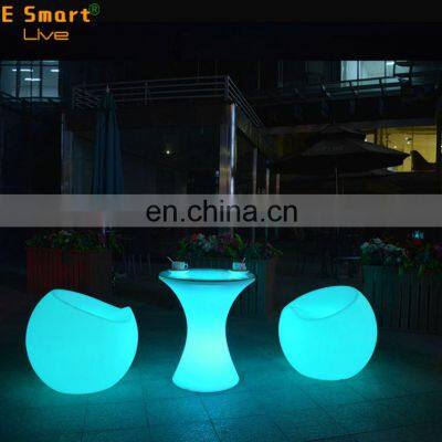 led glowing bench /event wedding sofa plastic garden furniture led tables and bar chairs used