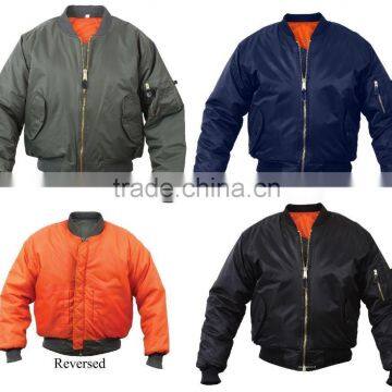 Custom Military Air Force Bomber Jacket / Outer shell Made From 100% Nylon Material With Sleeves Pocket