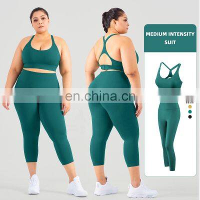 Tiktok Plus Size Sport Set Breathable Women Gym Adjustable Buckle Active Wear Suit