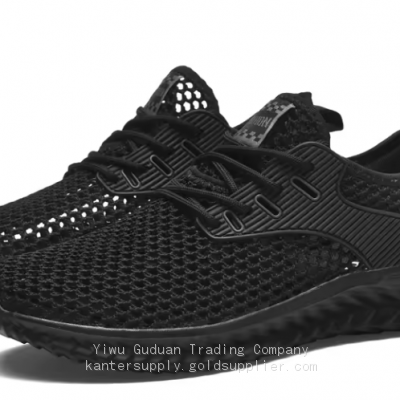 Fashion Mesh Flying Weaving Upper Sports Shoes High Quality Men Running Sneakers Mens Casual Shoes photo-2