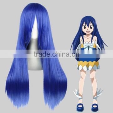 High Quality 70cm Long Straight FAIRY TAIL-Wendy Marvell Blue Synthetic Anime Wig Cosplay Hair Wig Party Wig                        
                                                Quality Choice