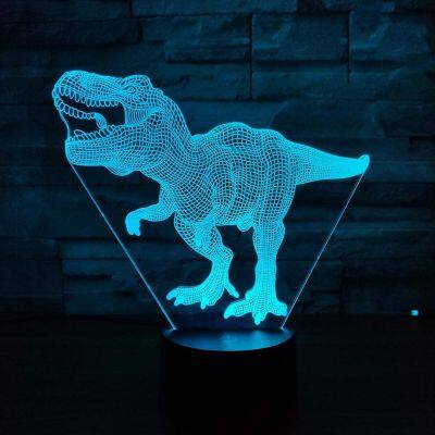 Dinosaur Gifts 3D Illusion Lamp Night Lights 16 Colors Changing With Remote Birthday and Holiday Gift for Children Girls Light photo-5