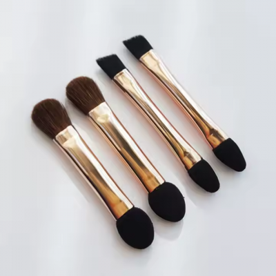 Popular Small Size Double End Makeup Brushes for Eyeshadow Eyebrow Horse Sponges Tips Custom Logo