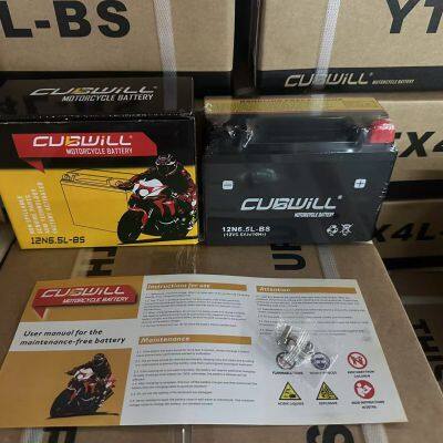 Factory Activated 12N6.5L-BS Rechargeable AGM Motorcycle Battery 12V6.5Ah