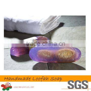 Lavender Essential Oil Handmade Loofah Skin Whitening Bath Soap