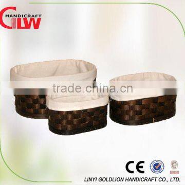 Set of 3 oval wood chip bin