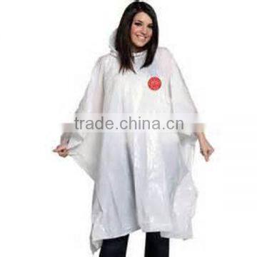 Waterproof Plastic PE Disposable Women Poncho