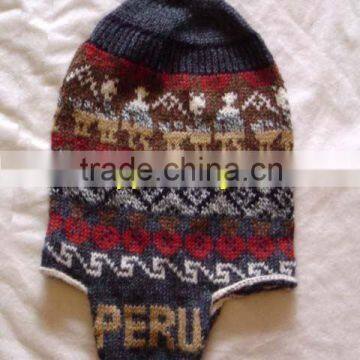 Chullo Earflap Hat Knitted Unisex Peru