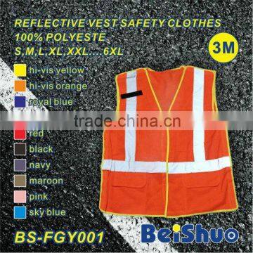 Hot Sale Red/Yellow High Visibility Reflective Conspicuity Vest Warning Safety Clothes