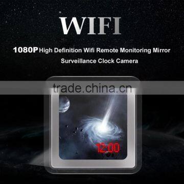 1080P Wifi Alarm Clock Hidden Camera Behind Mirror Camera
