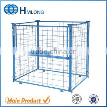 Industrial stackable steel wire cage pallet