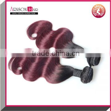 Two Tone Colors Ombre 1B 99J Ombre Body Wave Hair Extension