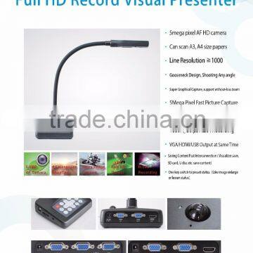 Goose neck flexible visualiser 30fps 1080p HD camera document scanner