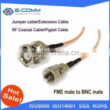 Hot sale!!New BNC Male Plug Right Angle Connector Switch FME Male Plug Connector RG178 Cable 15CM 6" Adapter