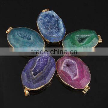 JF6912 Wholesale sparkly faceted geode agate druzy pendants,agate druzzy drusy pendants