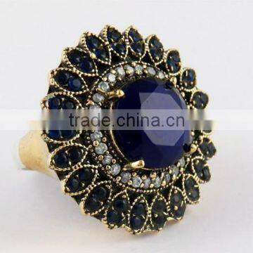 925 Sterling Silver Blue Onyx Ring with Brass, Silver Jewelry Wholesaler, Gemstone Silver Jewelry