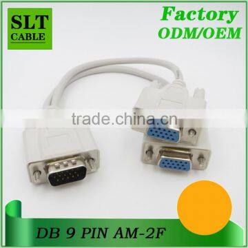 SLT DB 9 Pin Serial Cable 1 Male to 2 Female RS232 Cable