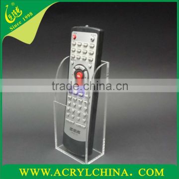 clear acrylic remote control holder organizer with jointing, crystal plexiglass remote control rack with 65*40*140mm