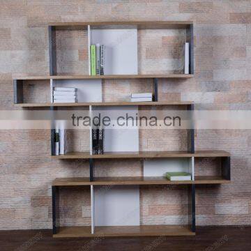 2015 new design modern livingroom wooden bookshelf