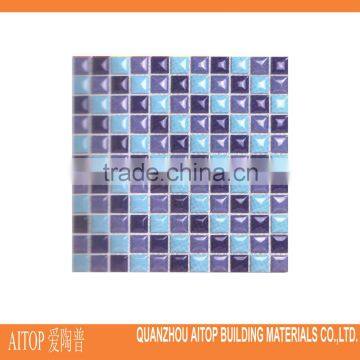 crystal glass mosaic tile blue color