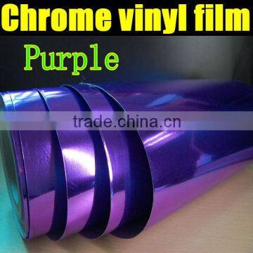 Purple Chrome vinyl film, Chrome mirror masking Car wrap ,air bubble free1.52*30m size