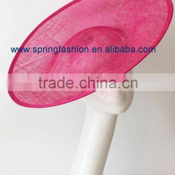 Sinamay Large Fascinator Base Big Brim Hat base (39*43cm) - Hot pink                        
                                                Quality Choice