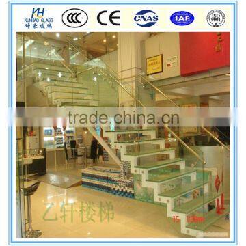 tempered glass floor 9mm clear tempered glass