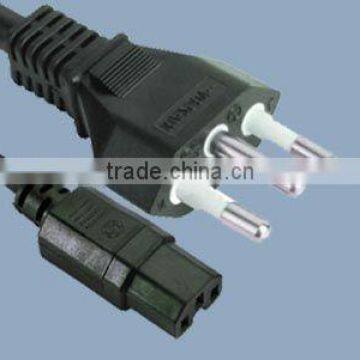 Brazil 3 pin plug to IEC320 C15 female with INMETRO approval