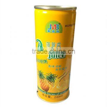 240ml Empty Round Tall Slim Tinplate Beverage Can