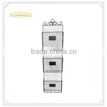 Top quality white handmade metal storge basket