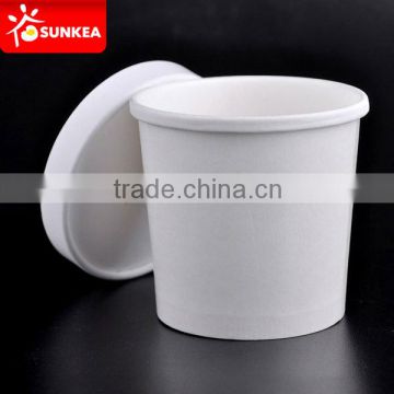 Disposable paper soup bowl with lid