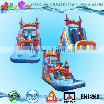 double lane inflatable castle slide, inflatable water slides with climbing n pool