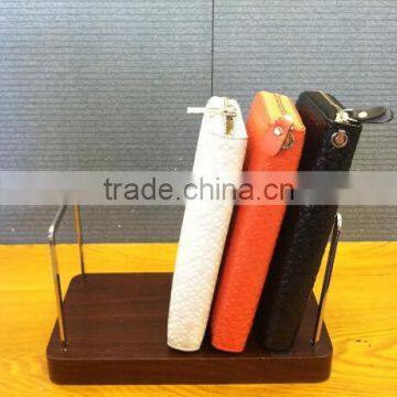Wooden stand shop counter wallet display racks