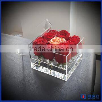 Manufacturer supplier acrylic rose storage box / hot sale acrylic flower display case