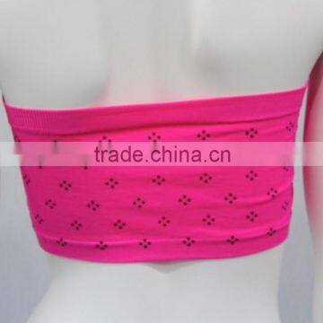 Polka Dots Printed Design Seamless Bandeau Bra photo-2