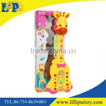 Cartoon giraffe guitar toy with light and music