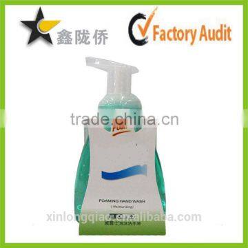 Detergent plastic bottles paper header card