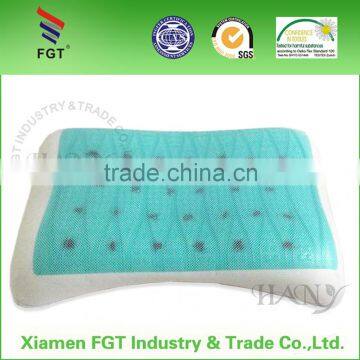 Popular hot sell green color gel memory foam pillow