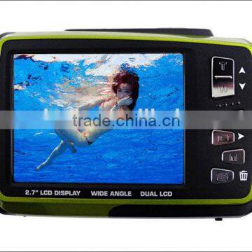 DC 8V4 Waterproof Dual Screen digital Camera with 8.0 Mega pixels COMS sensor hdvideo camera extreme sports cheapest