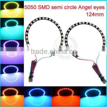 Multicolor!! custom led angel eye rings 124mm-24smd 131mm-27smd ring led angel eyes halo 5050 rgb bulbs led in cars
