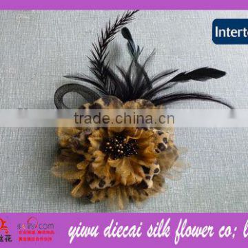 Leopard spots feather flower silk flower head flower