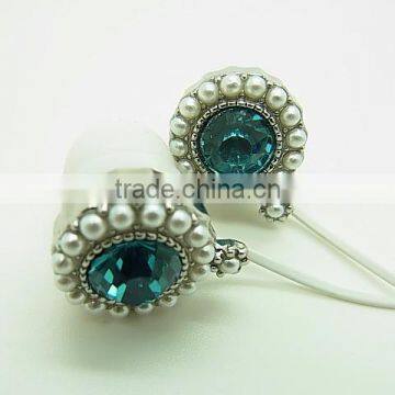 promotional crystal earphone for gift,crystal earphone for women,jewelry earphone for gift